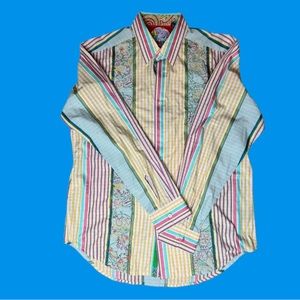 Robert Graham Fab Print Multi-Color Shirt in mint condition. Size Large.
